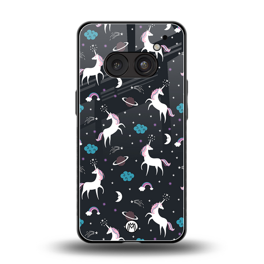 spatial unicorn galaxy back phone cover | glass case for nothing phone 2a
