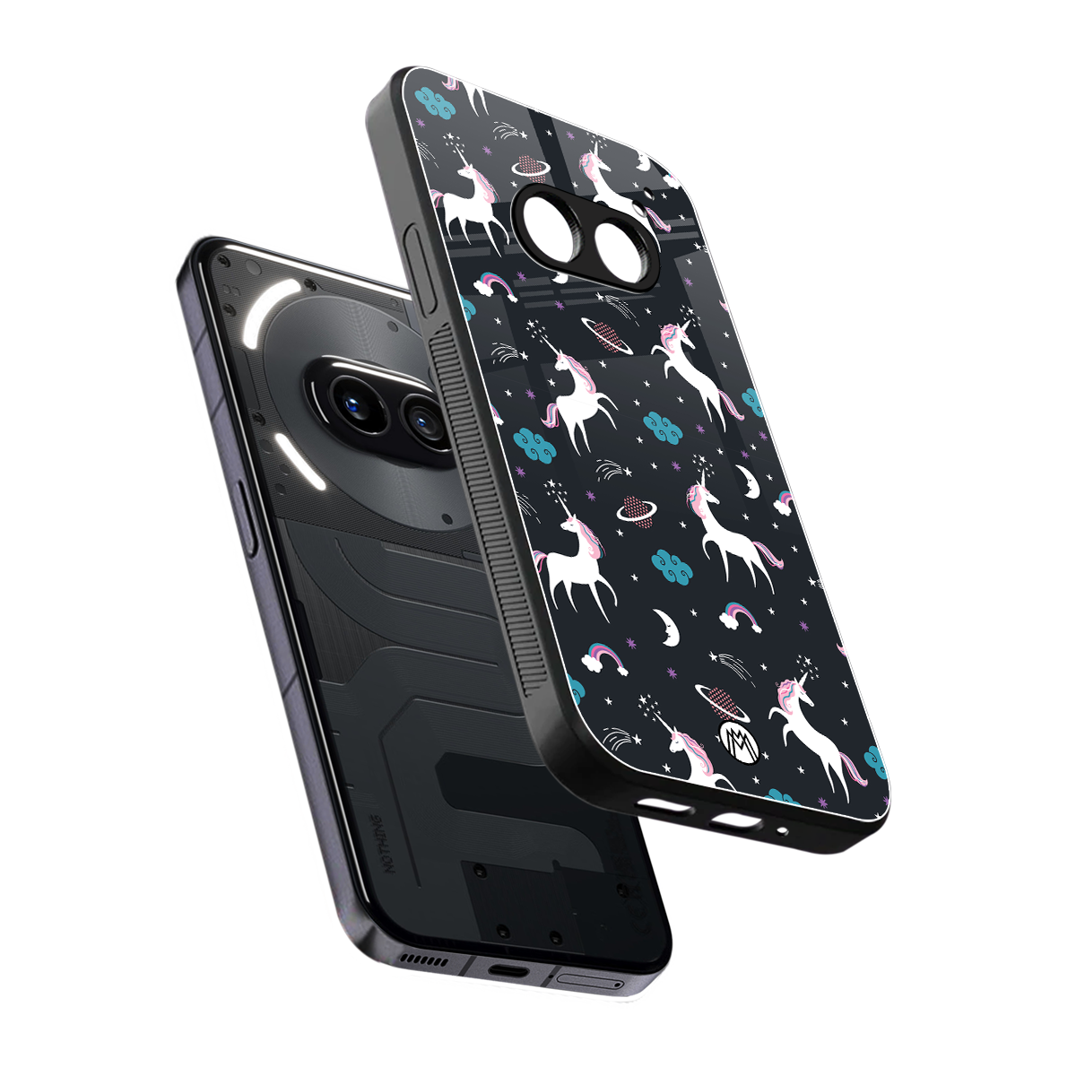 spatial unicorn galaxy back phone cover | glass case for nothing phone 2a