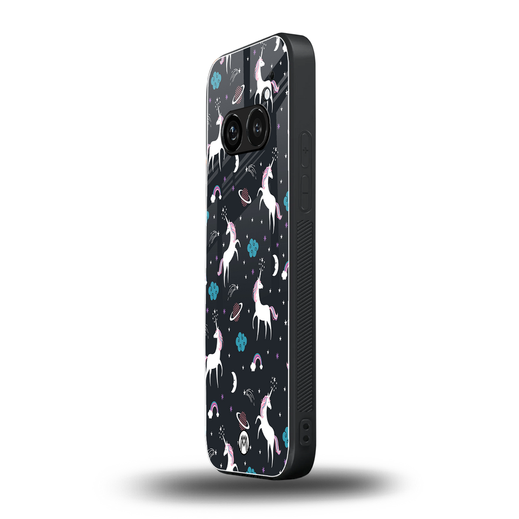 spatial unicorn galaxy back phone cover | glass case for nothing phone 2a