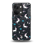 spatial unicorn galaxy back phone cover | glass case for oneplus nord 3