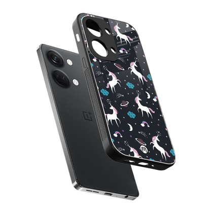 spatial unicorn galaxy back phone cover | glass case for oneplus nord 3