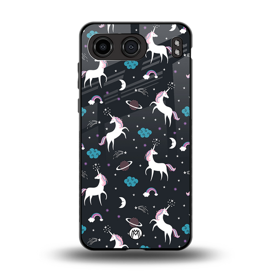 spatial unicorn galaxy back phone cover | glass case for oneplus nord 4