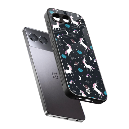 spatial unicorn galaxy back phone cover | glass case for oneplus nord 4