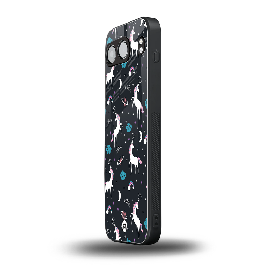 spatial unicorn galaxy back phone cover | glass case for oneplus nord 4