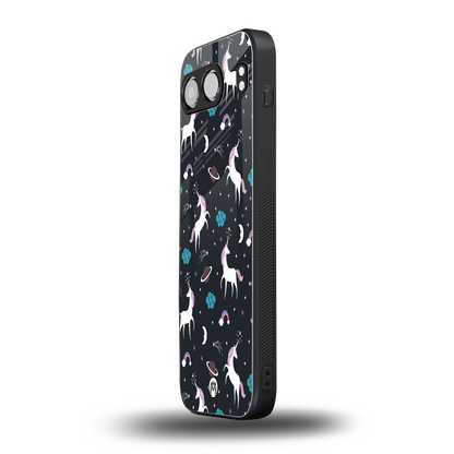 spatial unicorn galaxy back phone cover | glass case for oneplus nord 4