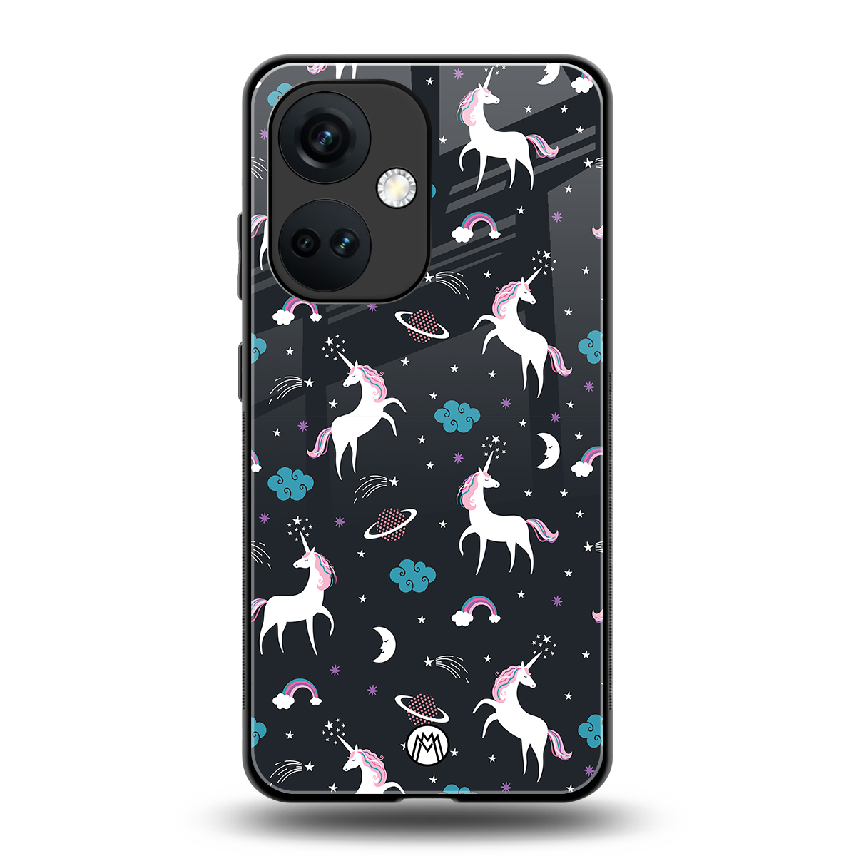 spatial unicorn galaxy back phone cover | glass case for oneplus nord ce 3