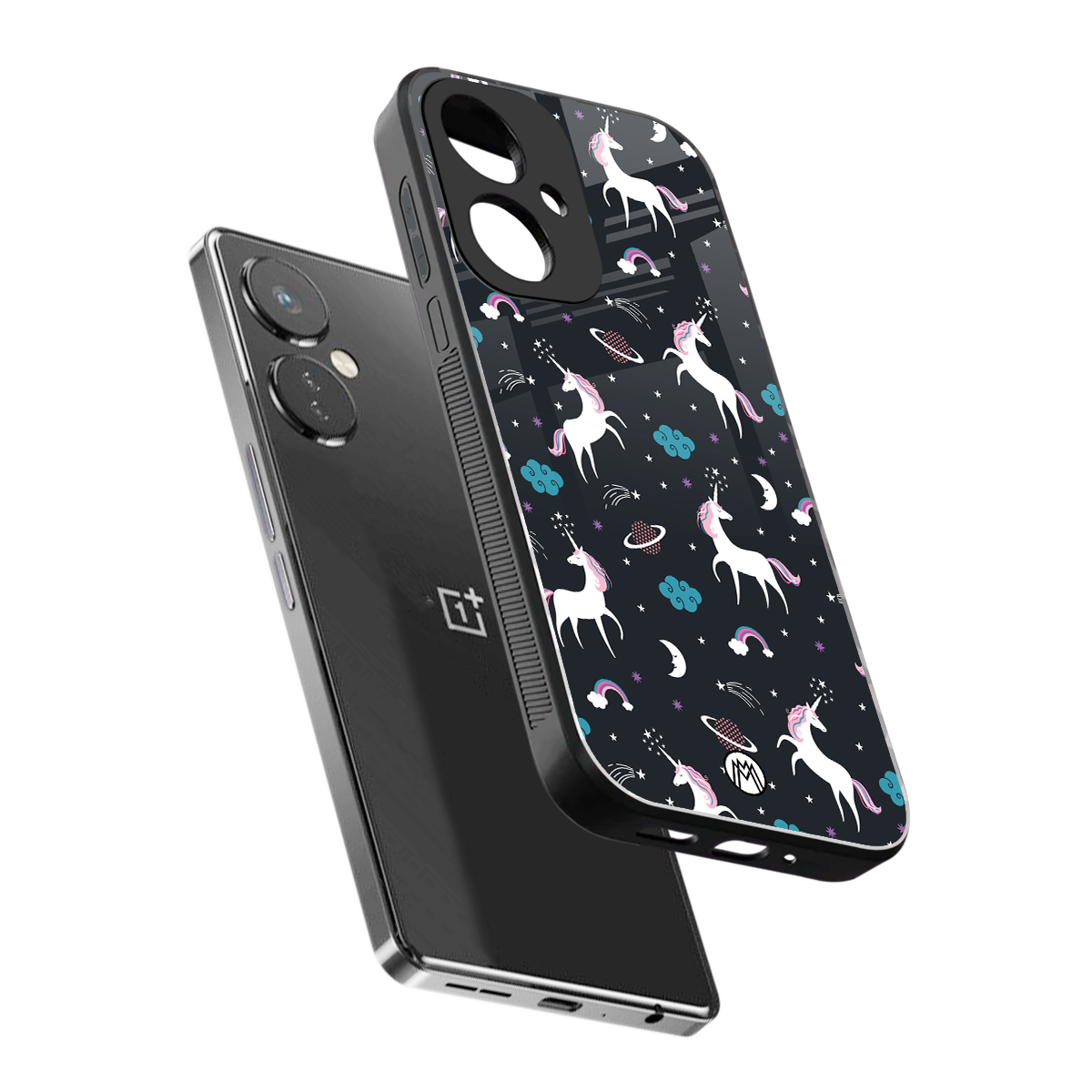 spatial unicorn galaxy back phone cover | glass case for oneplus nord ce 3