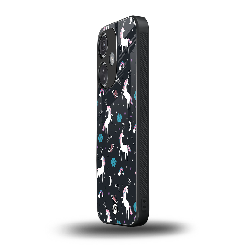 spatial unicorn galaxy back phone cover | glass case for oneplus nord ce 3