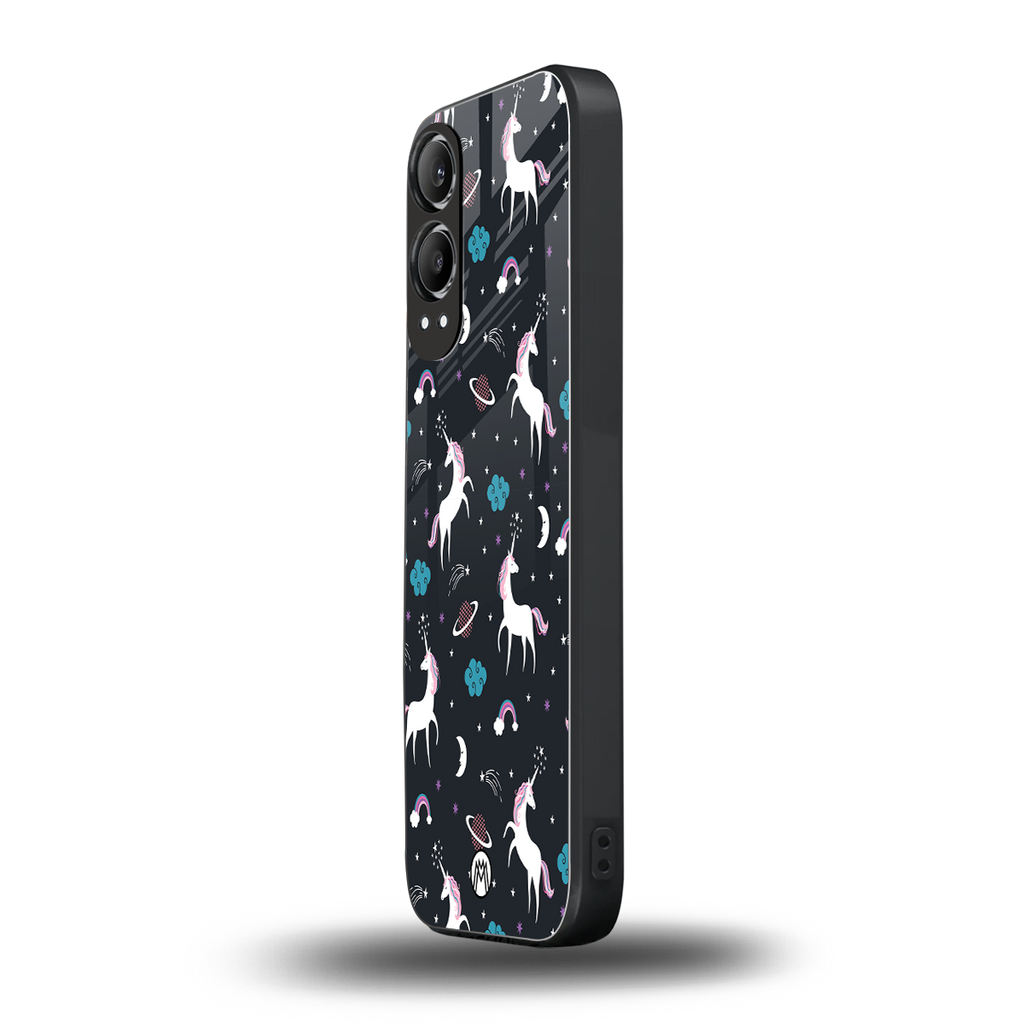 spatial unicorn galaxy back phone cover | glass case for oneplus nord ce 4 lite