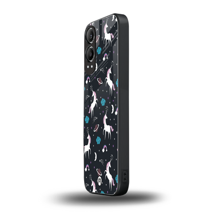 spatial unicorn galaxy back phone cover | glass case for oneplus nord ce 4 lite