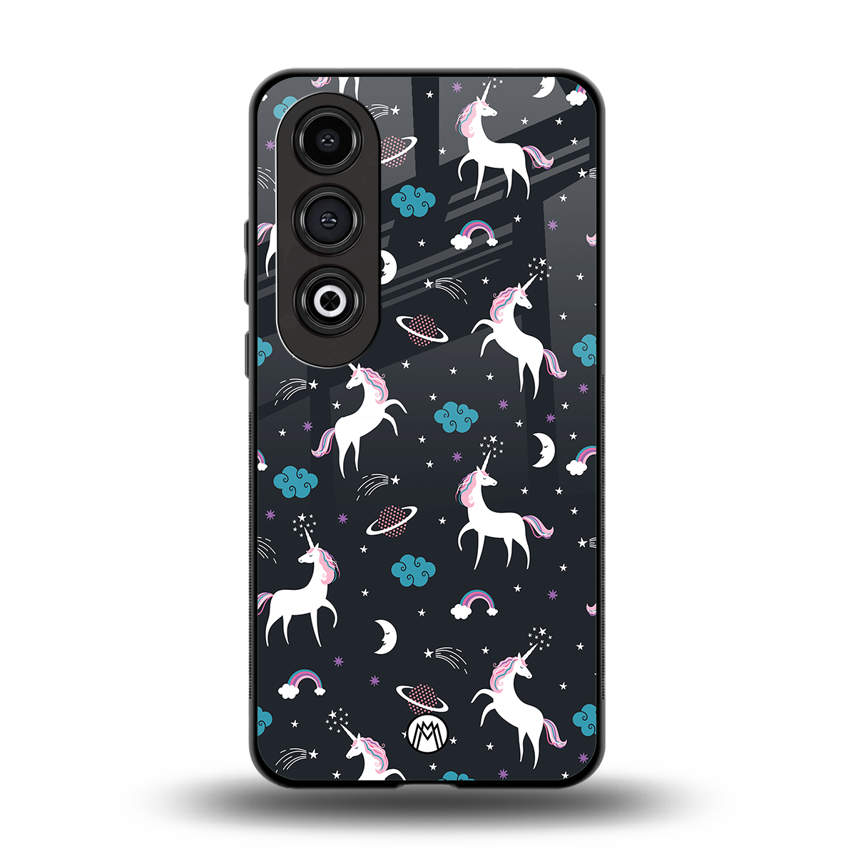 spatial unicorn galaxy back phone cover | glass case for oneplus nord ce 4