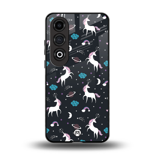 spatial unicorn galaxy back phone cover | glass case for oneplus nord ce 4
