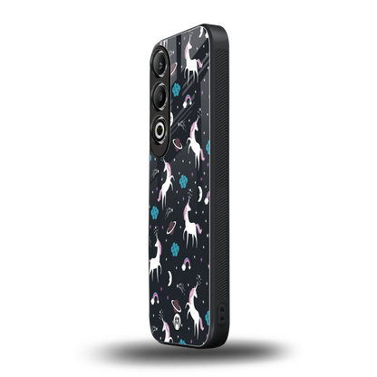 spatial unicorn galaxy back phone cover | glass case for oneplus nord ce 4
