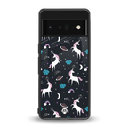 spatial unicorn galaxy back phone cover | glass case for google pixel 6 pro