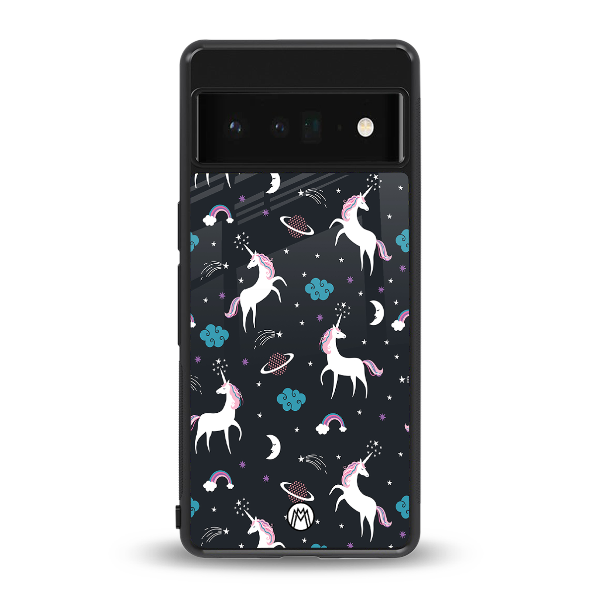 spatial unicorn galaxy back phone cover | glass case for google pixel 6 pro