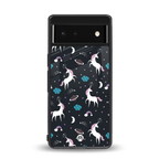 spatial unicorn galaxy back phone cover | glass case for google pixel 6