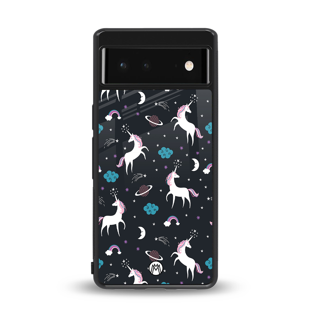 spatial unicorn galaxy back phone cover | glass case for google pixel 6
