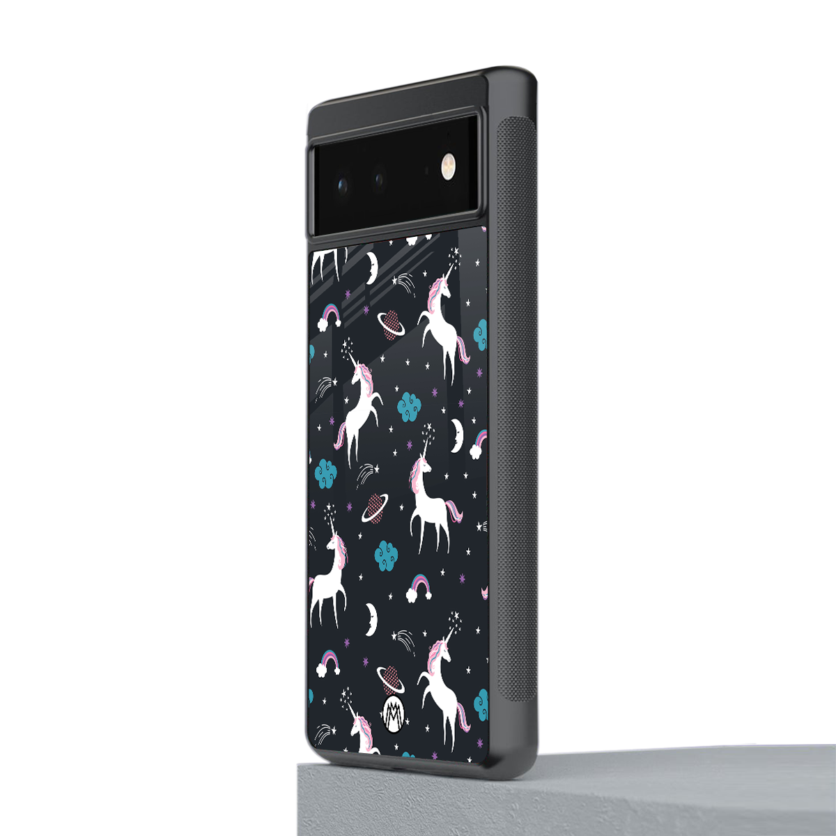 spatial unicorn galaxy back phone cover | glass case for google pixel 6