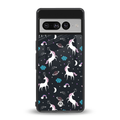 spatial unicorn galaxy back phone cover | glass case for google pixel 7 pro