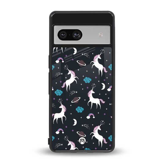 spatial unicorn galaxy back phone cover | glass case for Google Pixel 7