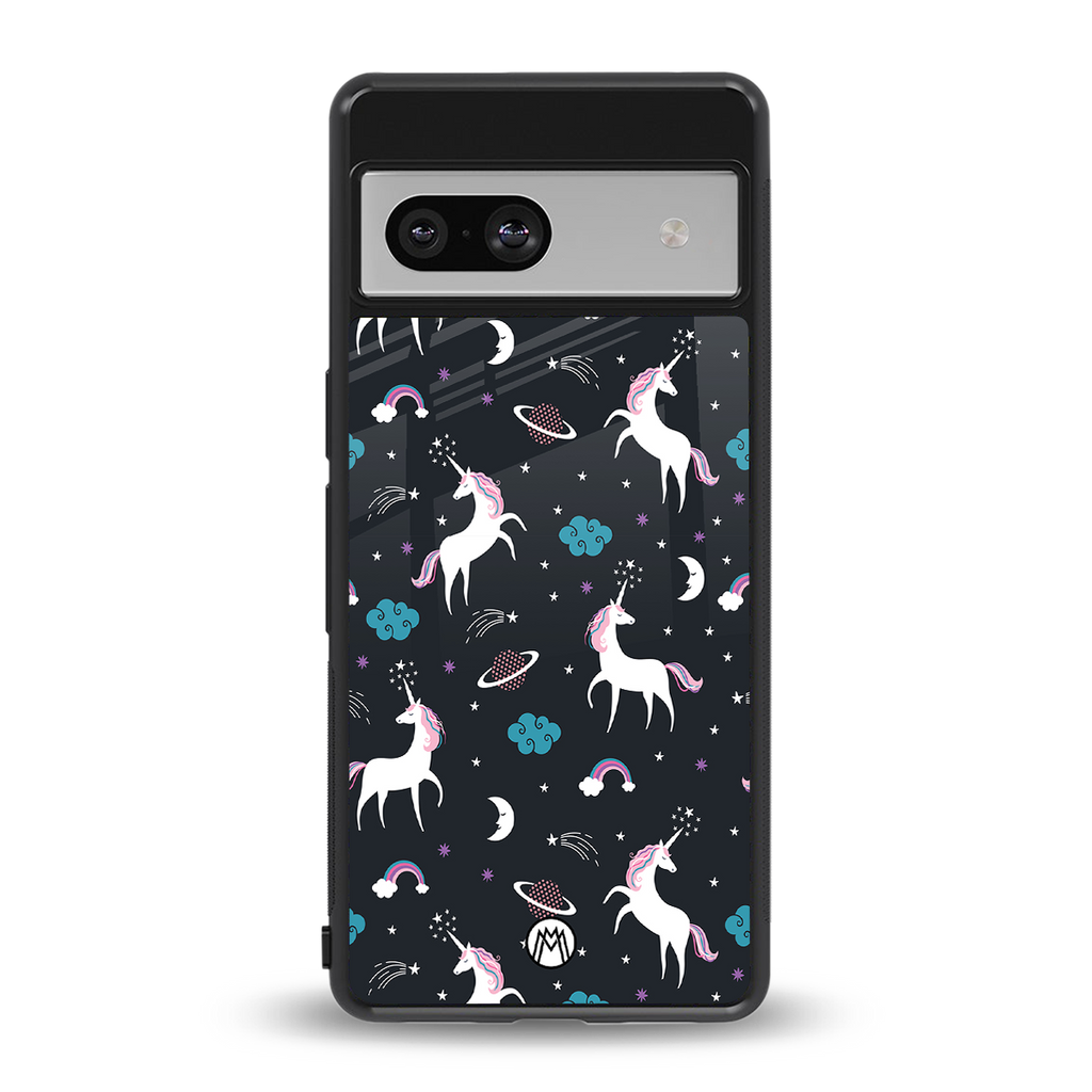 spatial unicorn galaxy back phone cover | glass case for Google Pixel 7A