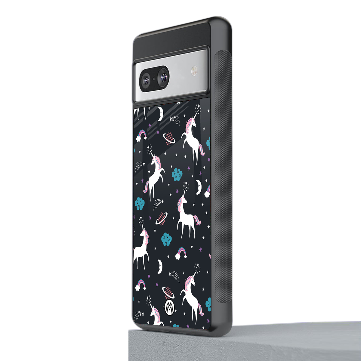 spatial unicorn galaxy back phone cover | glass case for Google Pixel 7
