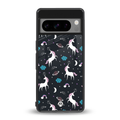 spatial unicorn galaxy back phone cover | glass case for google pixel 8 pro
