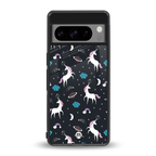 spatial unicorn galaxy back phone cover | glass case for google pixel 8 pro