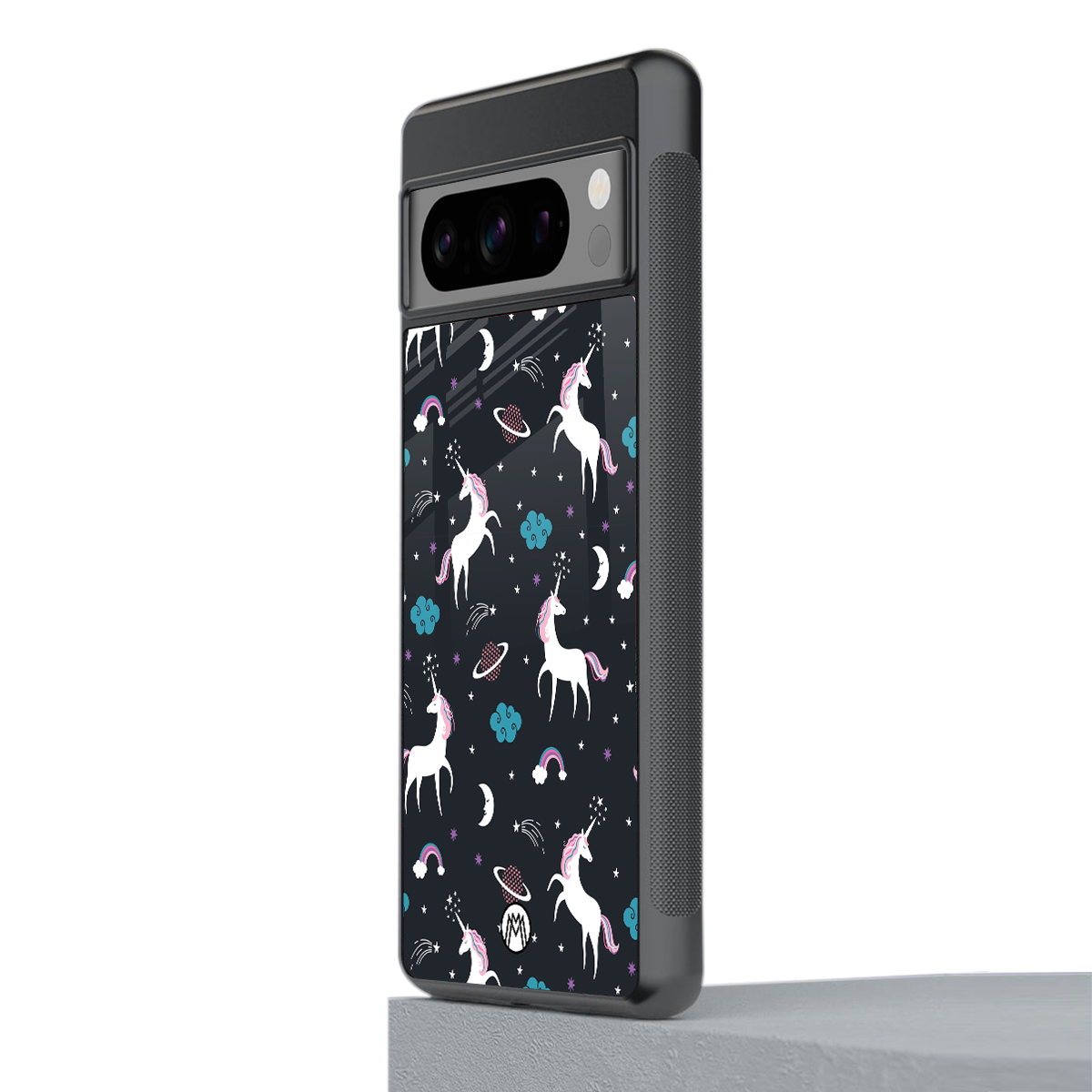 spatial unicorn galaxy back phone cover | glass case for google pixel 8 pro