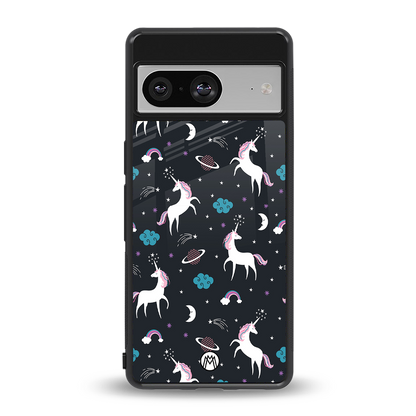 spatial unicorn galaxy back phone cover | glass case for Google Pixel 8