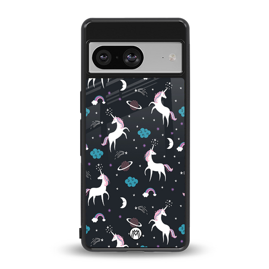 spatial unicorn galaxy back phone cover | glass case for Google Pixel 8
