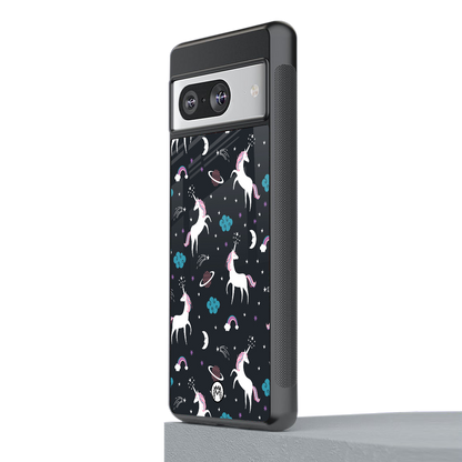 spatial unicorn galaxy back phone cover | glass case for Google Pixel 8