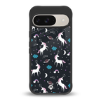 spatial unicorn galaxy back phone cover | glass case for google pixel 9