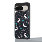 spatial unicorn galaxy back phone cover | glass case for google pixel 9