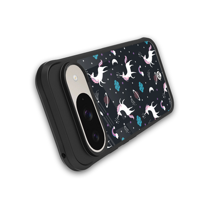 spatial unicorn galaxy back phone cover | glass case for google pixel 9