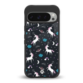 spatial unicorn galaxy back phone cover | glass case for google pixel 9 pro