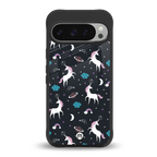 spatial unicorn galaxy back phone cover | glass case for google pixel 9 pro