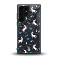 spatial unicorn galaxy back phone cover | glass case for samsung galaxy s23 ultra