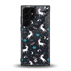 spatial unicorn galaxy back phone cover | glass case for samsung galaxy s23 ultra