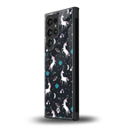 spatial unicorn galaxy back phone cover | glass case for samsung galaxy s23 ultra