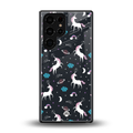 spatial unicorn galaxy back phone cover | glass case for samsung galaxy s25 ultra