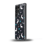 spatial unicorn galaxy back phone cover | glass case for samsung galaxy s25 ultra