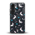 spatial unicorn galaxy back phone cover | glass case for samsung galaxy s24 fe