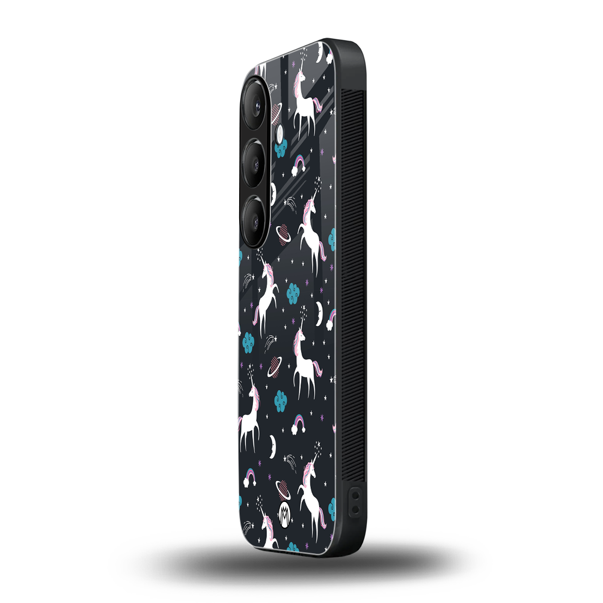 spatial unicorn galaxy back phone cover | glass case for samsung galaxy s23 plus