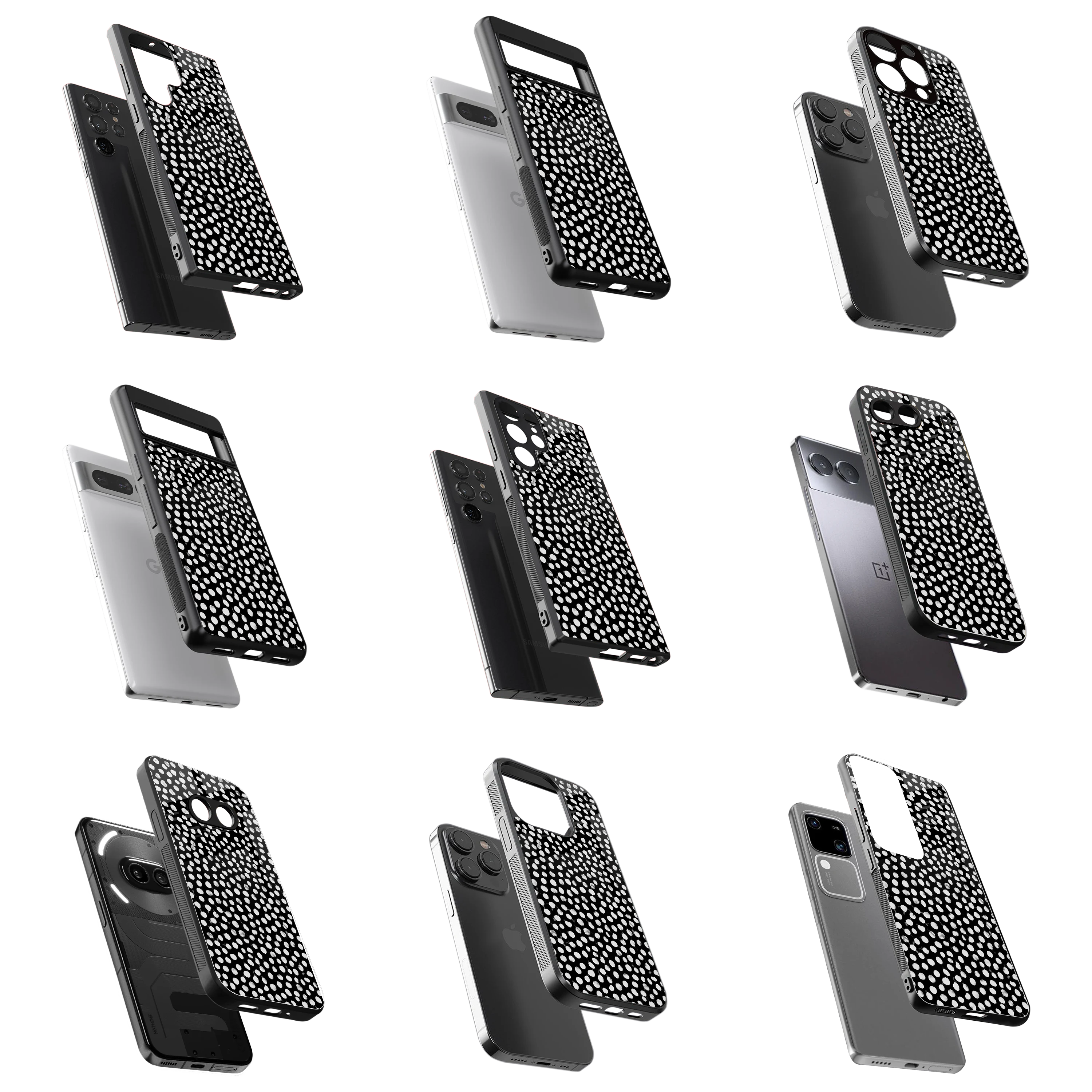 Durable Glass Back Mobile Case for iPhone, Samsung, OnePlus, Google Pixel, Redmi, Vivo, Oppo