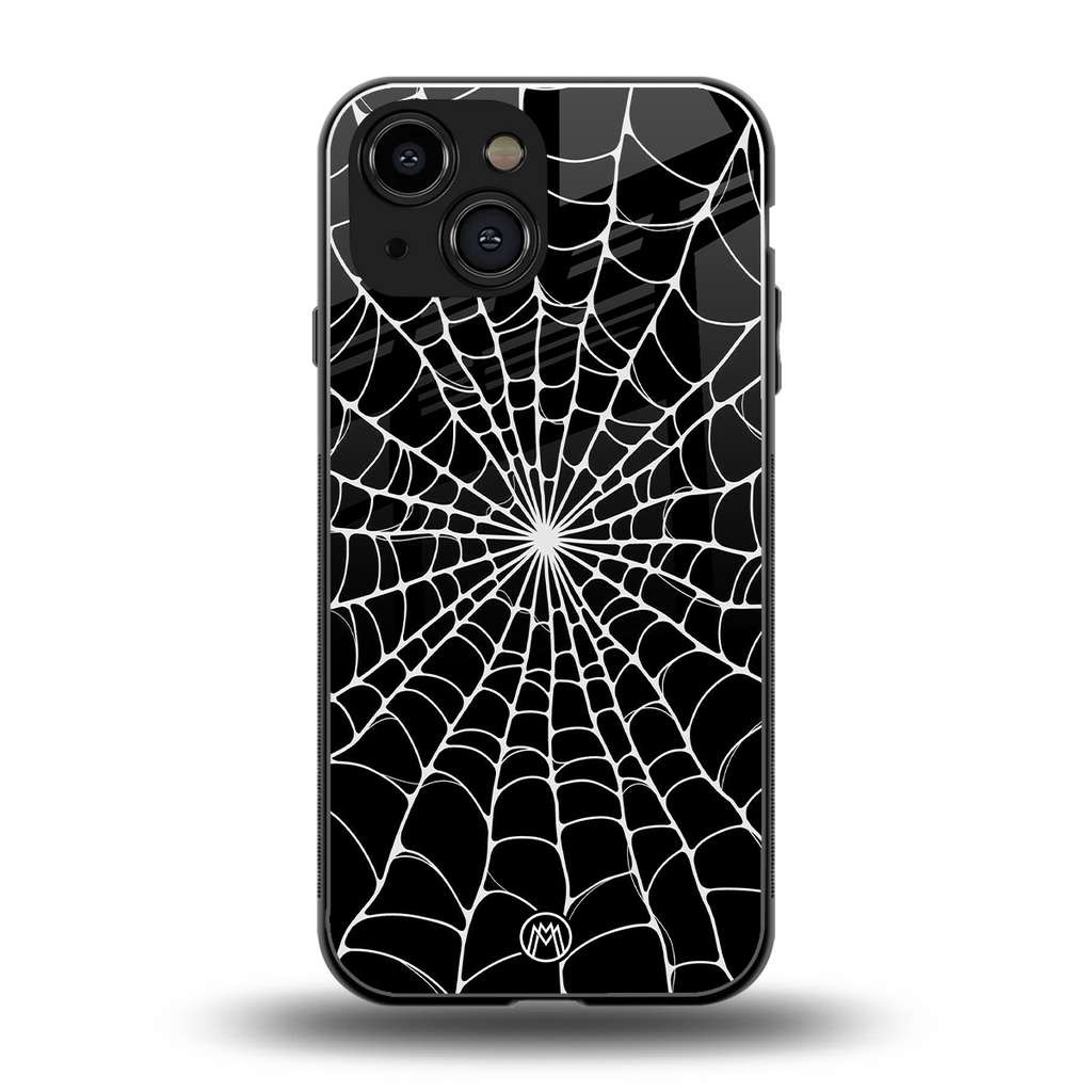 spider swirl back phone cover | glass case for iphone 13 mini
