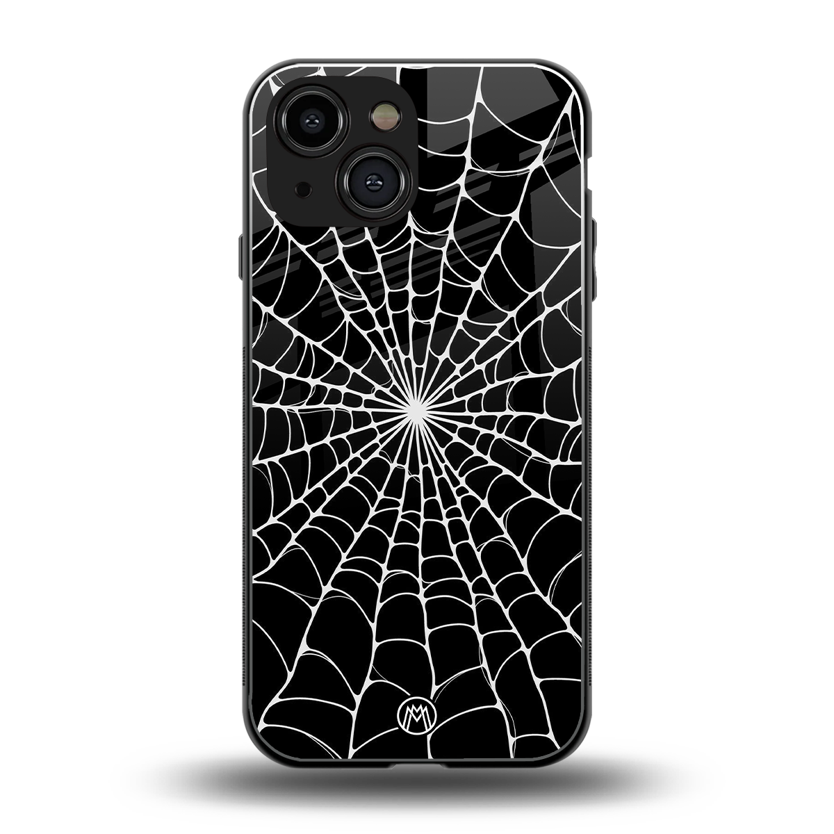 spider swirl back phone cover | glass case for iphone 13 mini