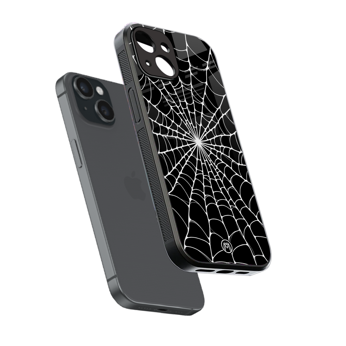 spider swirl back phone cover | glass case for iphone 13 mini