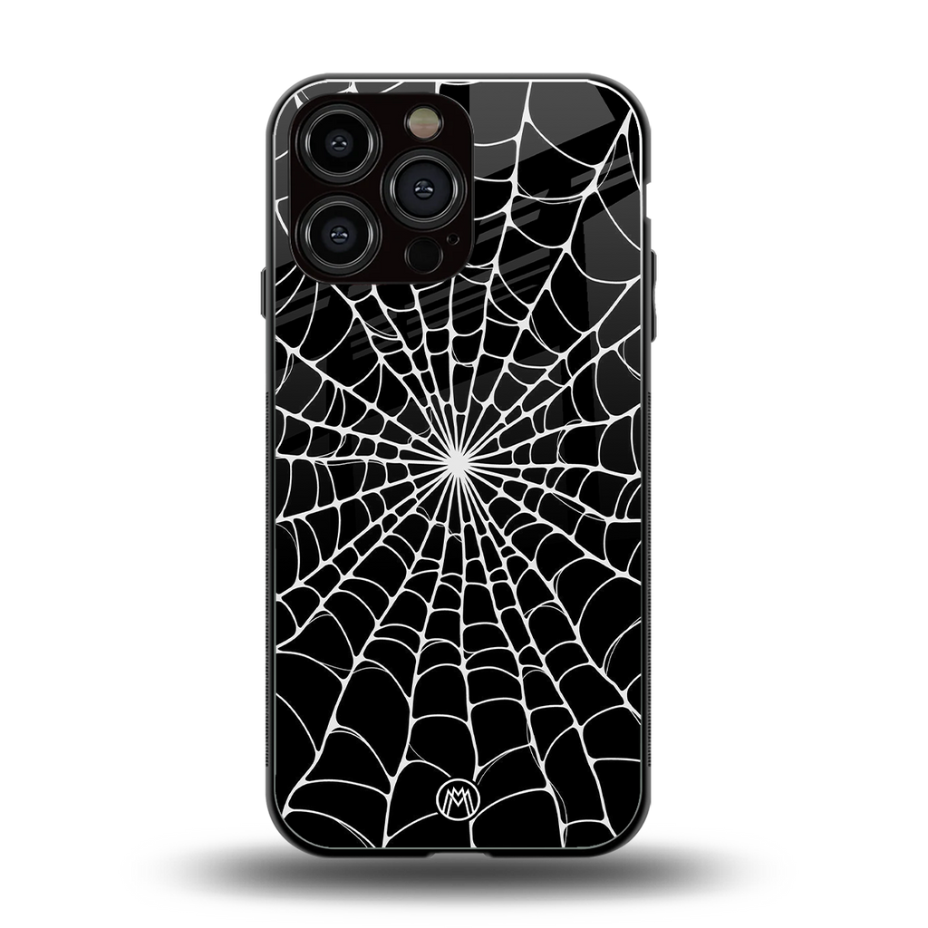 spider swirl back phone cover | glass case for iphone 13 pro max