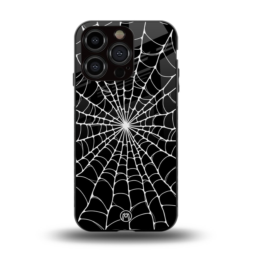 spider swirl back phone cover | glass case for iphone 13 pro